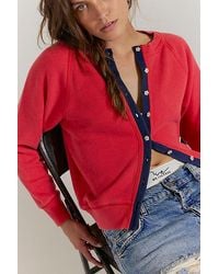 Free People - Junior Solid Sweatshirt Cardi - Lyst