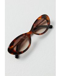 Free People - Ella Slim Oval Sunglasses - Lyst