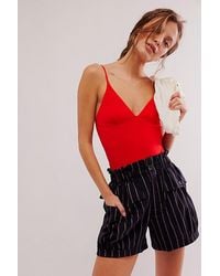 Free People - Effie Striped Shorts - Lyst
