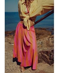 free-est - Lowen Striped Midi Skirt By - Lyst