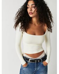 Free People Clean Lines Long Sleeve - White