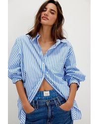 Free People - Sabine Striped Articulated Shirt - Lyst