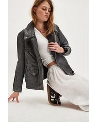 Free People Skyline Leather Jacket At Free People In Washed