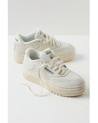 Reebok - Club C Extra Sneakers At Free People In Chalk/glen Green, Size: Us 6.5 - Lyst