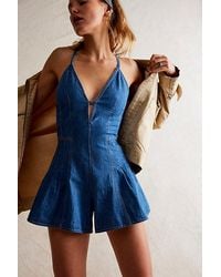 Free People - Nostalgia Ultra-shortalls - Lyst