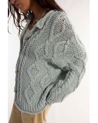Free People - Opal Rollneck Knit Cardi - Lyst