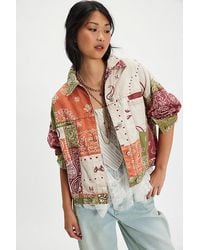 Free People - Opal Swing Printed Denim Jacket - Lyst