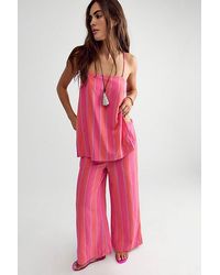 free-est - Sightseer Linen Striped Pant Set By - Lyst