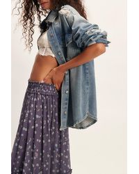 Free People - Distressed Denim Shirt - Lyst