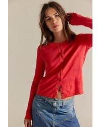Free People - Penny Pointelle Cardi - Lyst