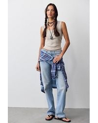 Free People - Luna Mid-Rise Straight Jeans - Lyst