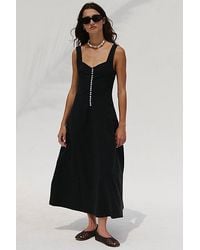 free-est - Holland Stretch Linen Midi Dress By - Lyst