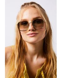 Free People - Beau Square Sunglasses At In Jasmine Oolong - Lyst