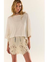 Free People - Boxy Crew-Neck Silk Tee - Lyst