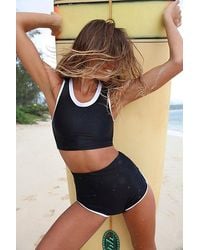 Salt Gypsy - Crop Surf Top At Free People In Black, Size: Xs - Lyst