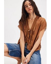 Free People - Marigold Shine Lace Top - Lyst