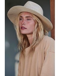 Free People - Arrow Woven Packable Hat At In Beige - Lyst