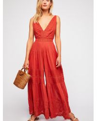 Free People Paloma Jumpsuit - Red