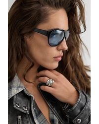 Free People - Reese Oversized Shield Aviator Sunglasses - Lyst
