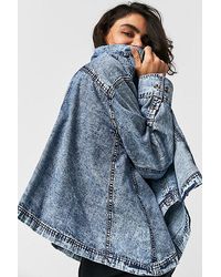 Free People - Back To You Denim Top At Free People In Light Indigo Wash, Size: Xs - Lyst