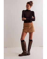 Free People - After Party Suede Mini Skirt - Lyst