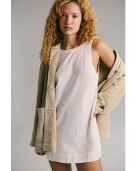Free People - Full Of Sunshine Cotton-Linen Mini Dress - Lyst