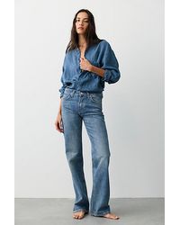 Free People - Luna Mid-Rise Straight Jeans - Lyst