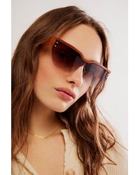 Free People - Amber Rimless Sunglasses At In Latte - Lyst