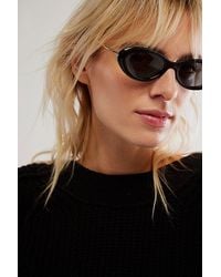 Free People - Ella Slim Oval Sunglasses At In Black - Lyst