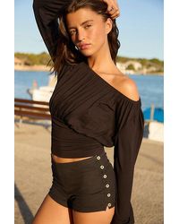 free-est - My Little Stretch Linen Micro Shorts By - Lyst