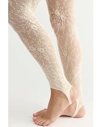Free People - Rosa Lace Stirrup Tights - Lyst