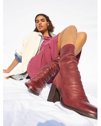 elle block heel boot bone