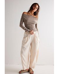 Free People - High Road Pull-on Barrel Pants At In Birch, Size: Large - Lyst