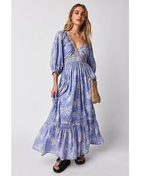Free People - Golden Hour Maxi Dress At In Blue Violet Combo, Size: Xs - Lyst