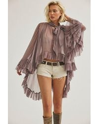 Free People - Full Sleeve Frill Top - Lyst