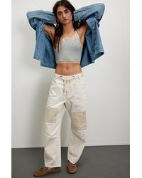 Free People - Moxie Pull-on Barrel Jeans At Free People In White, Size: 27 - Lyst