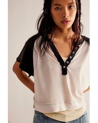 Free People - Eyes Closed Henley At Free People In Keep It Classic Combo, Size: Xs - Lyst