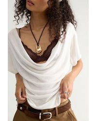 Free People - Tinsley Waterfall Cowl-Neck Top - Lyst