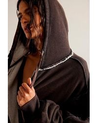 Free People - By Your Side Lined Hoodie At Free People In Washed Black, Size: Xs - Lyst