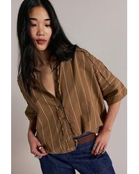 Free People - Seaside Cotton Stripe Shirt - Lyst