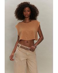 Free People - Dallas Cropped Tank Top - Lyst