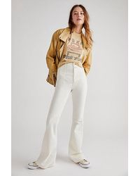 Free People - Jayde Cord Flare Jeans At Free People In Winter White, Size: 29 - Lyst
