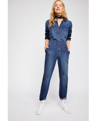 Free People Lee Union Coverall - Blue