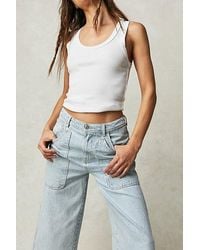 Free People - Piper Mid-rise Crop Wide-leg Jeans - Lyst