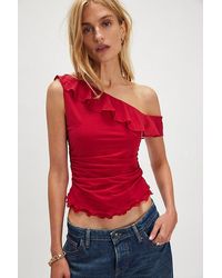 Free People - Isla Off-The-Shoulder Ruched Sleeveless Top - Lyst