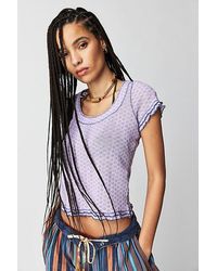 Free People - Garner Tee At In Lavender Fields Combo, Size: Xs - Lyst