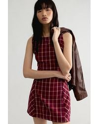 Free People - Atlas Plaid Mini Dress - Lyst