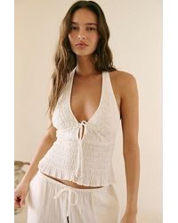 free-est - Khloe Smocked Halter Top By - Lyst
