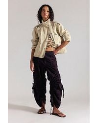 Free People - Scorpio Shirred Mid-Rise Cargo Trousers By - Lyst
