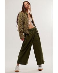 Free People - After Love Cuff Pants At In Moss Song, Size: Xs - Lyst